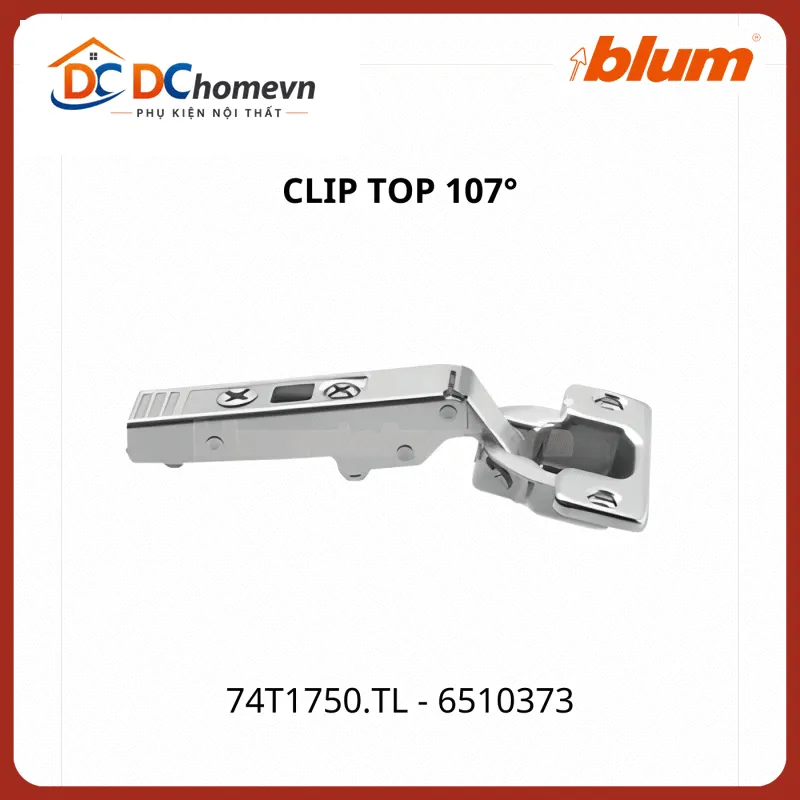 Bản lề CLIP top không bật góc mở 107° 74T1750.TL 6510373 Blum