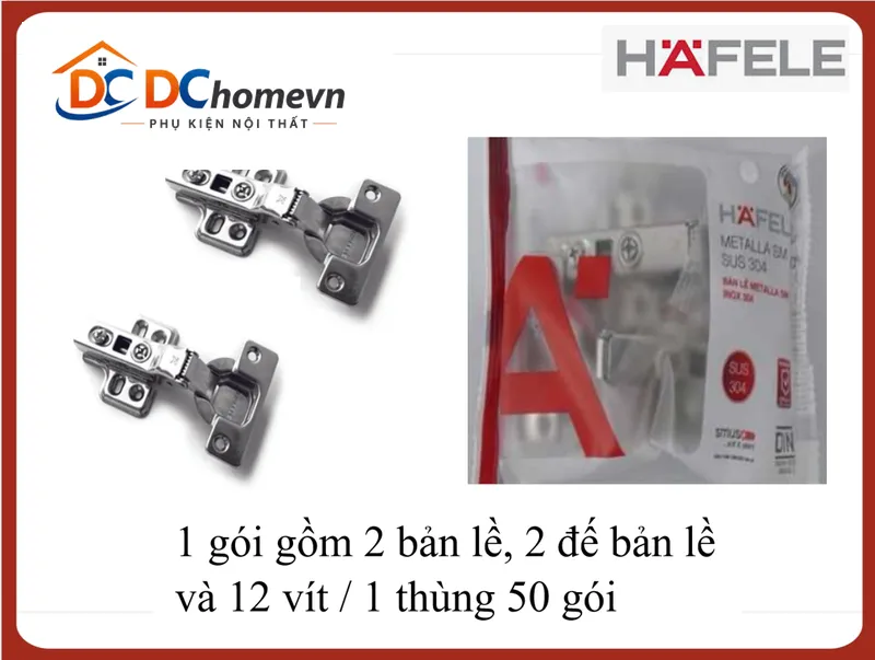 Bản Lề Hafele Diy Inox 304 Giảm Chấn Trùm Nữa 315.07.114