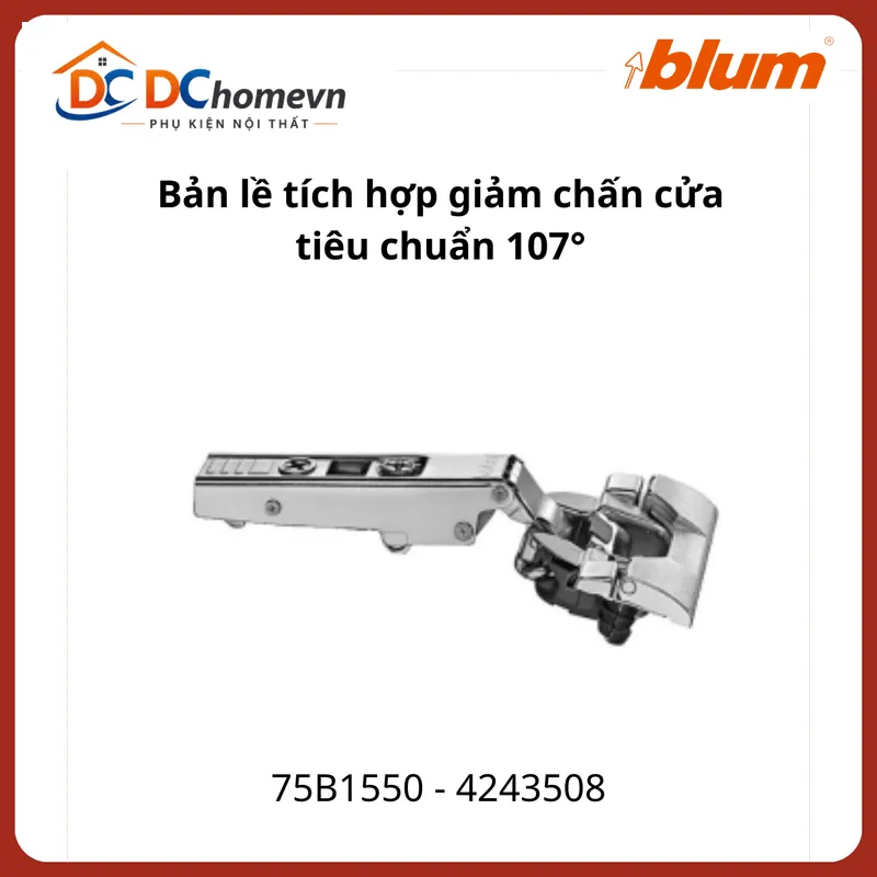 Bản Lề Tích Hợp Giảm Chấn Góc Mở 107° 75b1550 4243508 Blum