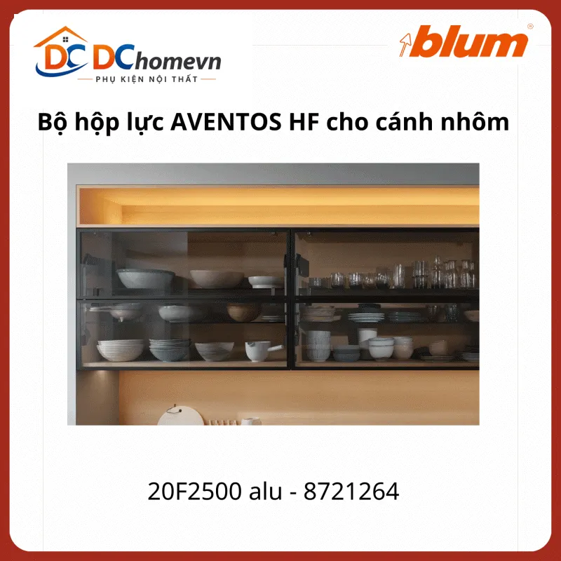 Bộ hộp lực Blum AVENTOS HF 20F2500 alu 8721264