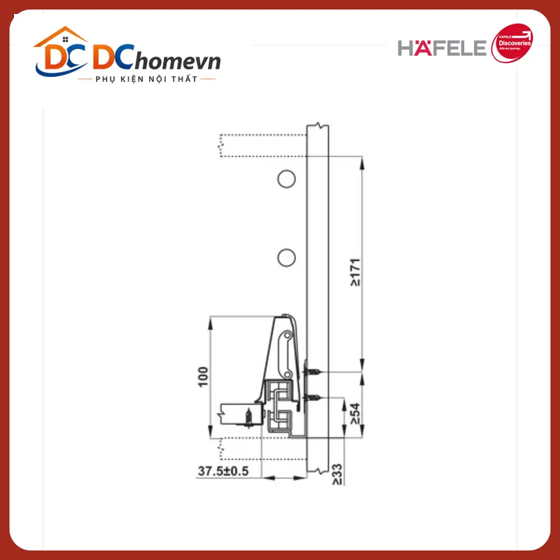 Bộ Ngăn Kéo, Alto, Chiều Cao Thành Hộc Tủ 199 Mm Có Thanh Ray Vuông 552.79.085 Hafele