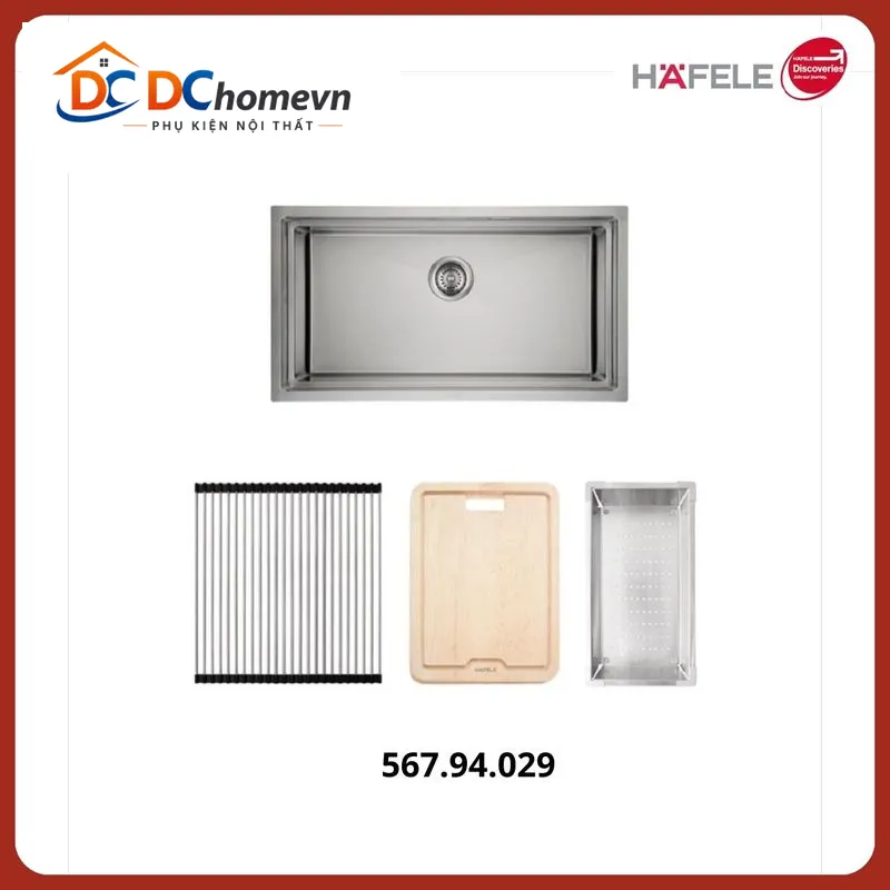 Combo Chậu Inox Hafele Trọn Bộ Chậu Inox Häfele Hs21-ssn1s90 Và Phụ Kiện 567.94.029