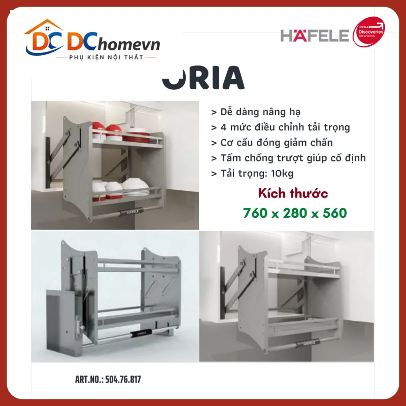 GIÁ BÁT NÂNG HẠ HAFELE KOSMO ORIA 504.76.817