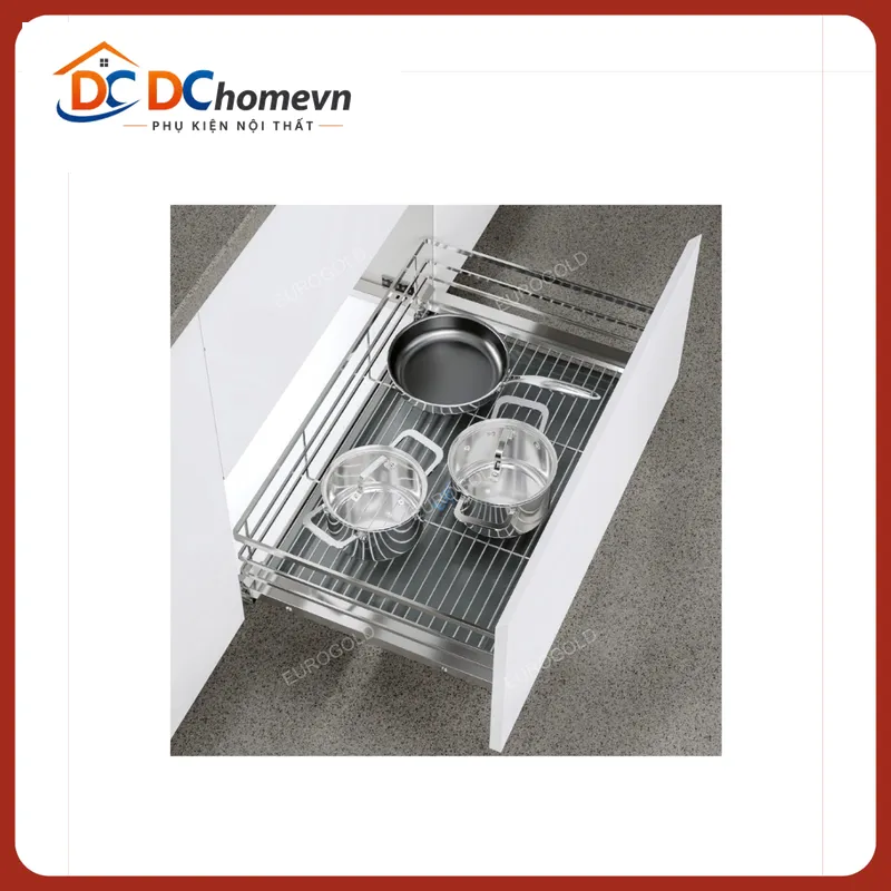 Giá xoong nồi inox 304 gắn cánh âm tủ EP80B (EPD6280VX) – Eurogold Hafele