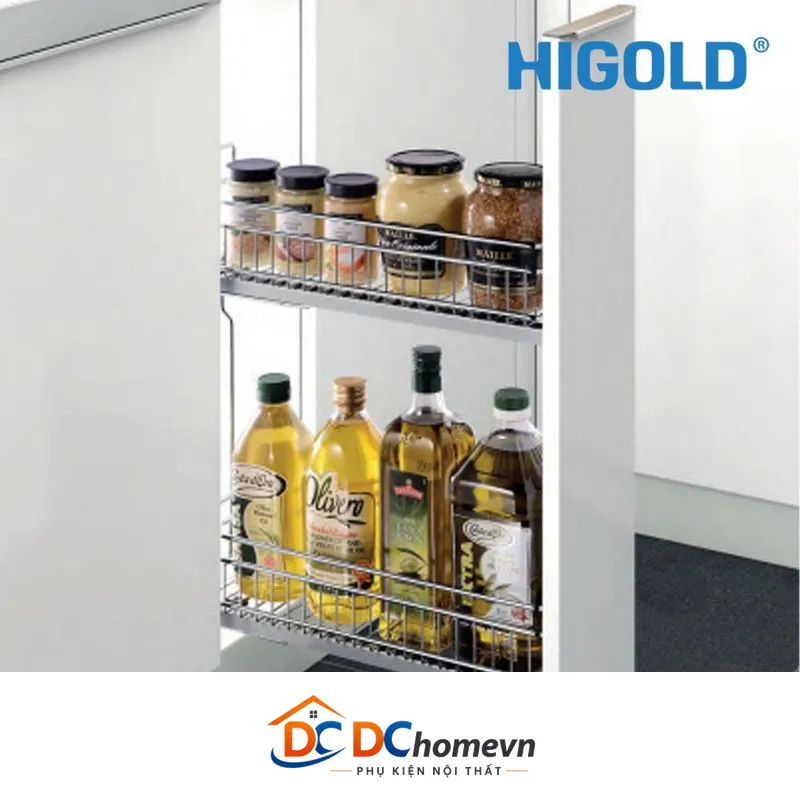 Kệ 2 Tầng Đựng Chai Lọ Ray Giảm Chấn Inox 304 (304099 – 200mm) – Higold
