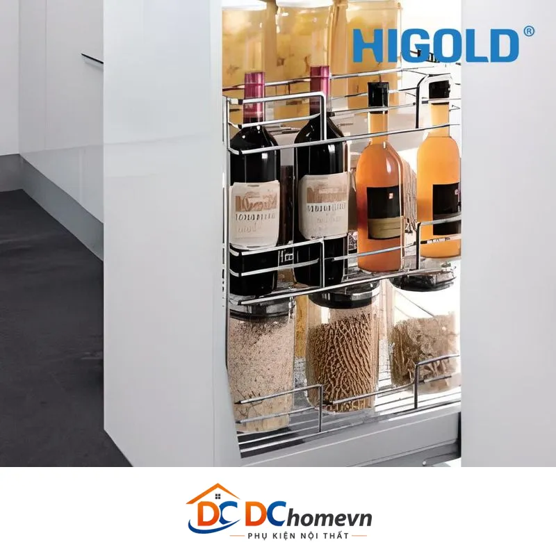 Kệ 3 Tầng Đựng Chai Lọ Ray Giảm Chấn Inox 304 (305021 – 400mm) – Higold