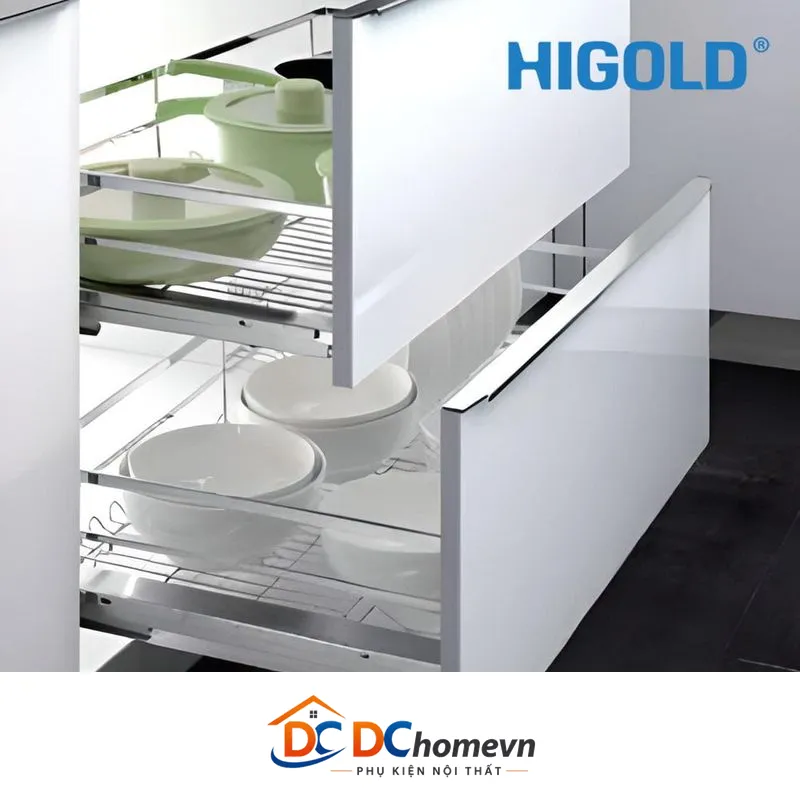 Kệ Chén, Dĩa Diamond Giảm Chấn Bắt Mặt Hộc Inox 304 (303502 – 700mm) – Higold