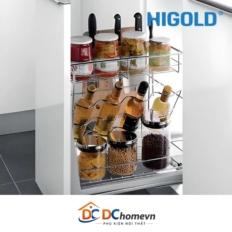 Kệ Đựng Gia Vị Ray Giảm Chấn Inox 304 (306051 – 450mm) – Higold