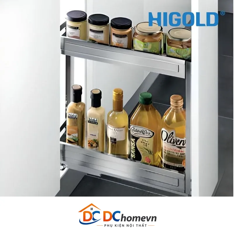 Kệ Gia Vị Dụng Cụ Inox Bản Ray Giảm Chấn Inox 304 (306001 – 200mm) – Higold