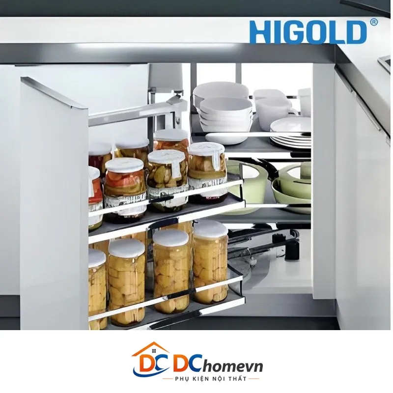 Kệ Góc Trái Diamond Màu Inox (101035 – 450mm) – Higold