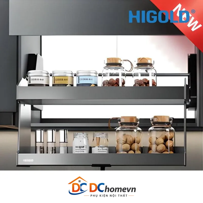 Kệ Kéo Thực Phẩm 2 Tầng Nhôm Xingfa (401282 – 700mm) – Higold