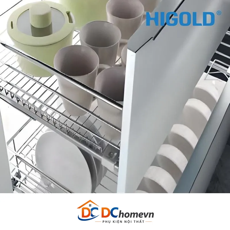 Kệ Xoong Nồi Ray Giảm Chấn Bắt Mặt Hộc Inox 304 (303113 – 900mm) – Higold