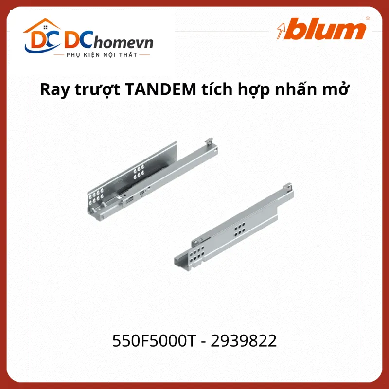 Ray trượt Blum TANDEM tích hợp nhấn mở 550F5000T 2939822 mở 3/4, 30kg