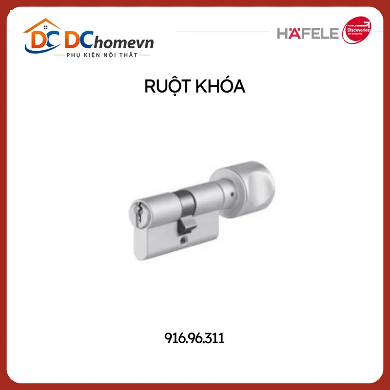 Ruột Khóa Hafele 916.96.311 đầu Chìa Đầu Vặn Dài 65mm