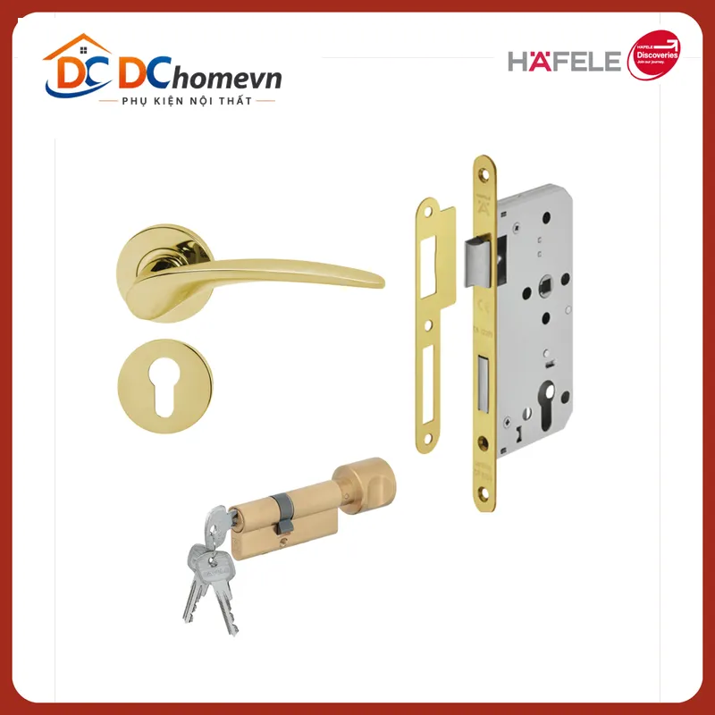 Tay Nắm Gạt Cửa Phòng Hafele Màu Vàng 903.98.147 Bộ