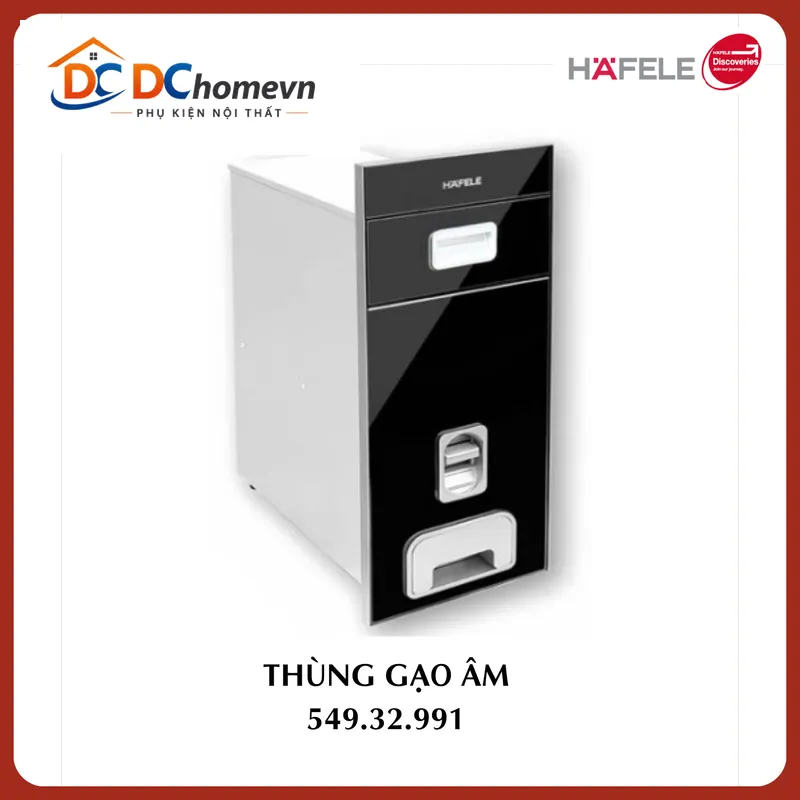 Thùng Gạo Hafele Âm Tủ 300mm Đen, 549.32.991