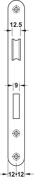 Bản vẽ kích thước / lắp đặt – Thân Khóa Inox Hafele 911.02.153